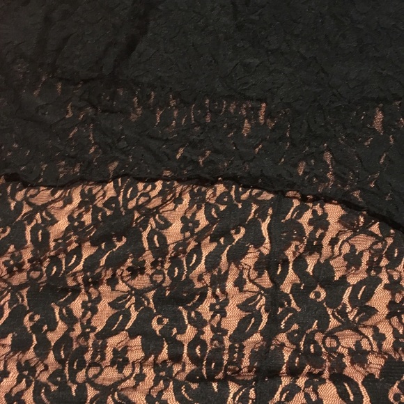 Black Lace Maxi Skirt with Asymmetrical Cut - Picture 4 of 5